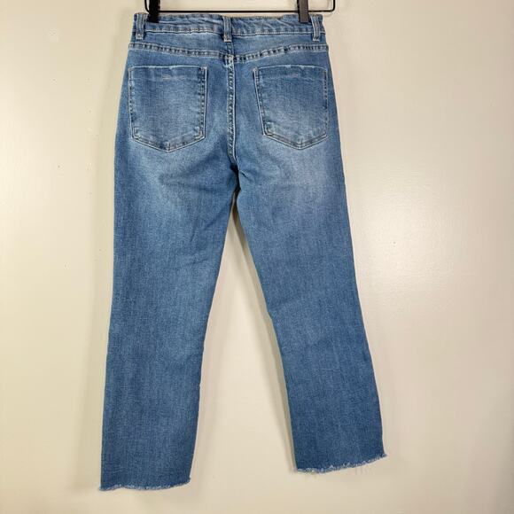 OAT New York Straight Leg Mid Rise Jeans Medium Wash Blue Denim Womens Size 4/27 - Picture 9 of 10